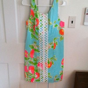 Lilly Pulitzer blue pink lemonade shift dress